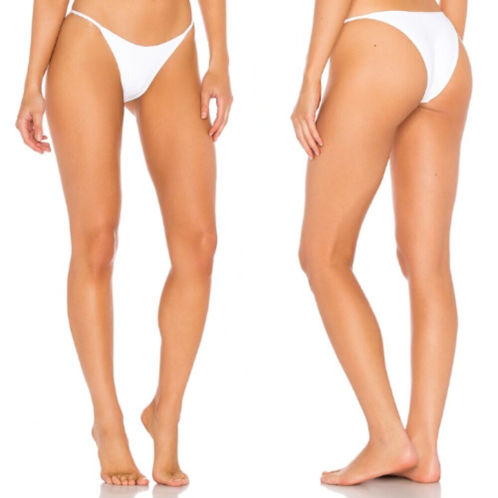 l*space Jay Bitsy Ribbed Bikini Bottoms in White Sz. L NWT